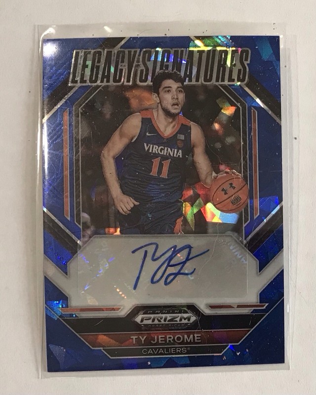 2023 Panini PRIZM Draft Picks TY JEROME Legacy Signatures Auto Blue Cracked Ice