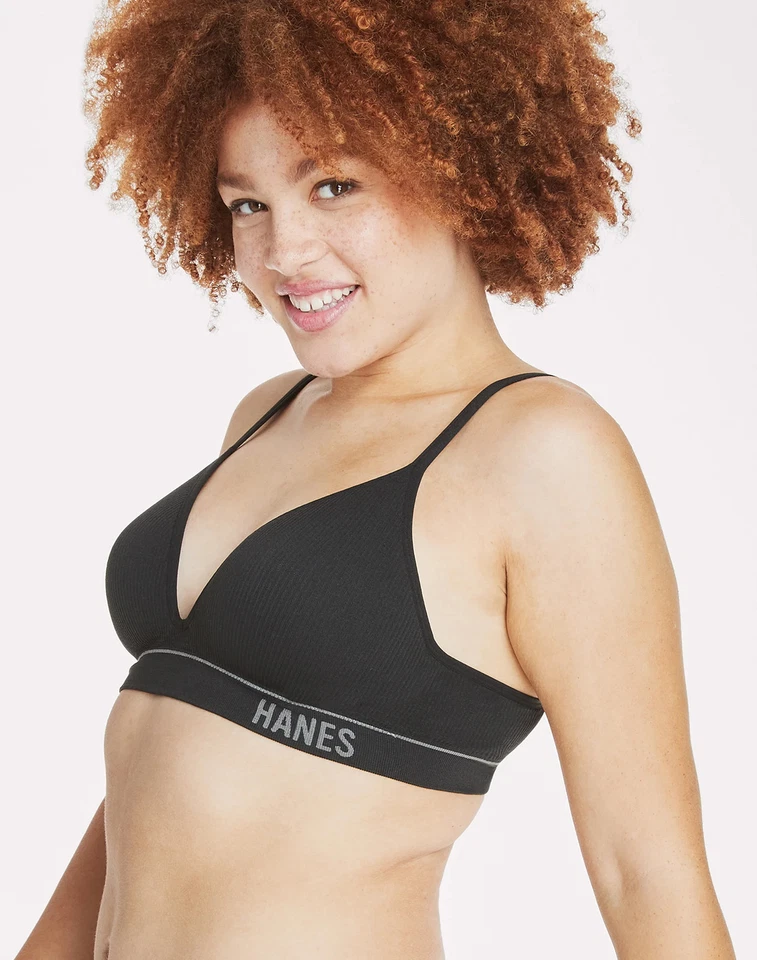 Hanes Originals Women's Contour Wireless Seamless Rib Bralette, ComfortFlex Fit - Image 2 of 4