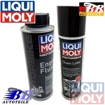 Liqui Moly 1657 Motorbike Engine Flush 250ml + Liqui Moly 1508 250ml Chain Spray