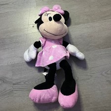 Disney Minnie Mouse Plush Toy Kids 20 Inch Pink Polka Dot Dress Stuffed Animal