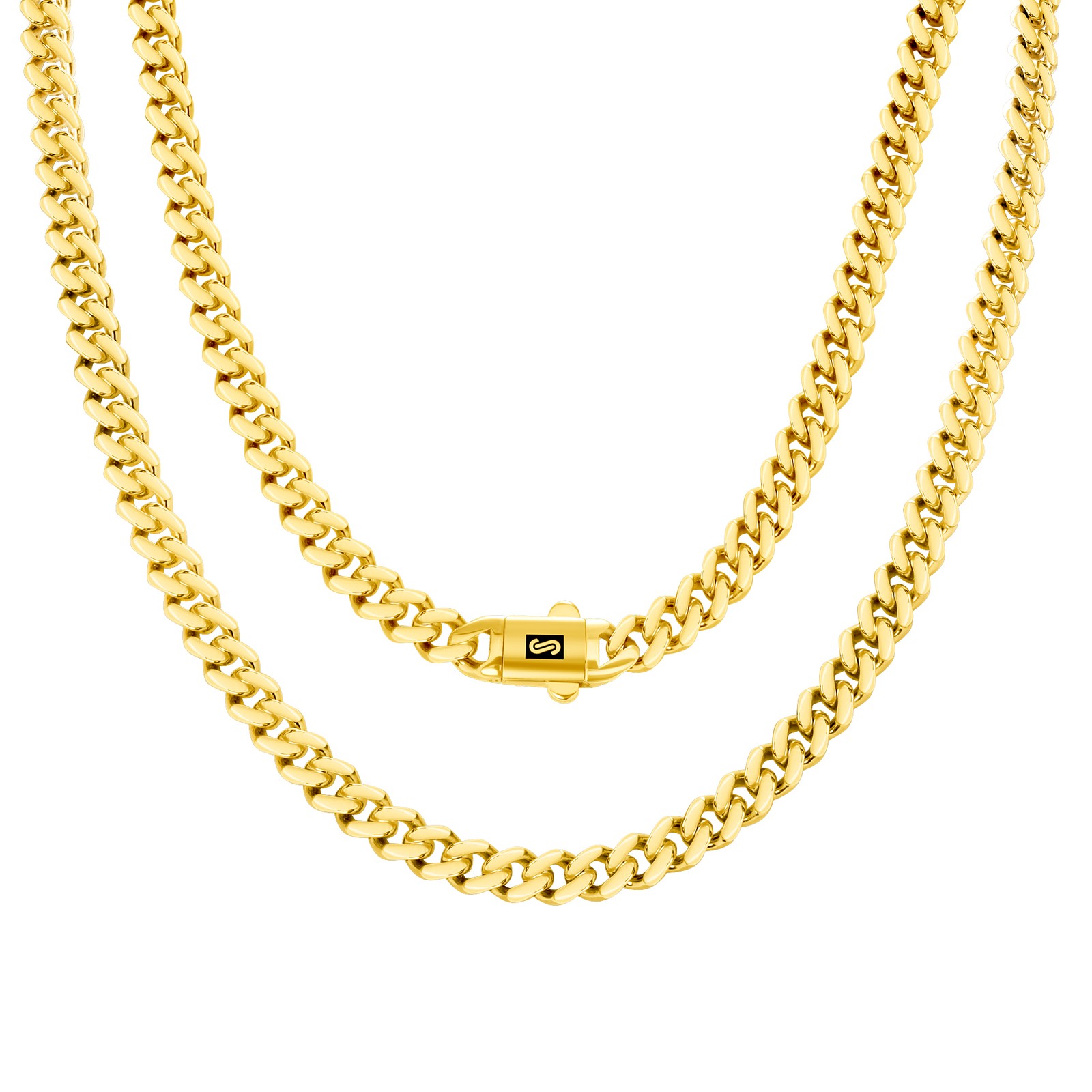 14k Yellow Gold Miami Cuban 5mm Monaco Link Chain Necklace Mens Womens 16"- 30"