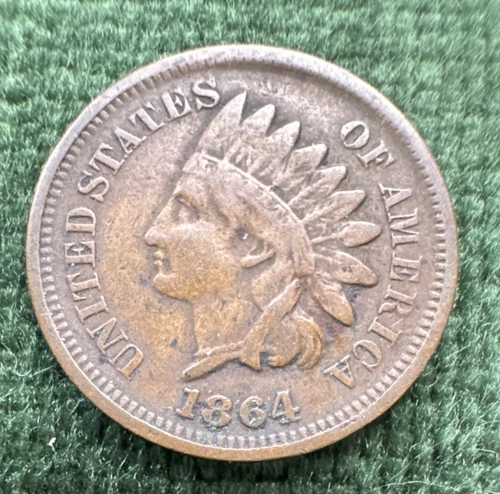 1864 Indian Head Cent Bronze Semi-Key Date | Fine | Free Shipping