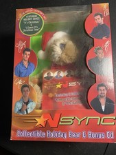 Vintage Nsync Holiday Plush Bear And CD