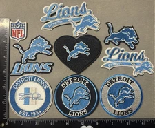 LOT OF 9 DETROIT LIONS IRON ON EMBROIDERED PATCH