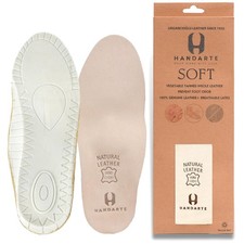 Handcrafted Leather Orthopedic Insoles for Men - Breathable  Comfortable