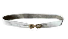 VINTAGE IVORY SOFT LEATHER BELT WOMEN'S ADJUSTABLE OS ONE SIZE