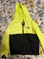 Nike Boys Hooded Full Zip Windbreaker Jacket Colorblock Yellow/Black size 3t