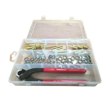 INTERSTATE PNEUMATICS H11FK Air Hose Repair Kit with Double Ear Clamps,