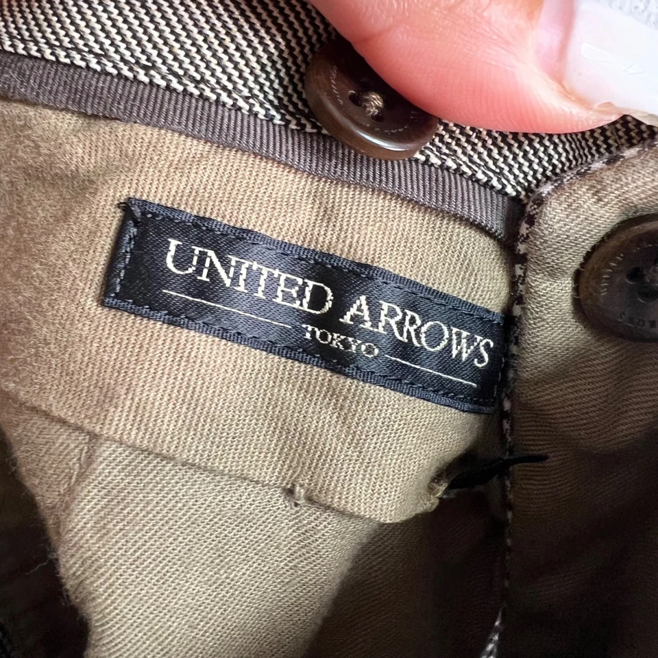 United Arrows Tokyo Houndstooth Mens Shorts Size Large Cotton Blend - Image 3 of 4