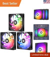 High-Performance 120mm ARGB Case Fan, 1550RPM, Silent Design - 3 Pack