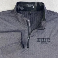 Greyson Pullover Sweater Mens 2XL Gray Herringbone Quarter Zip Golf Epic