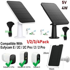 4W Solar Panels for Eufy Eufycam Cam E/2C/2/2 Pro Wall Mount 9.8ft Power Cable