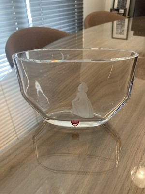 Vintage Orrefors Crystal Vase  Flicka Girl Sweden Signed Edvin Ohrstrom
