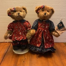 Vintage Boyds Bears Plush Teddy Bears Lot 2 Martha Bearamerica Patriotic 14" 15"