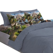 4Pcs Dinosaurs Bed Sheets Set Full for Boys 3D Realistic Dinosaur Green Fitte...