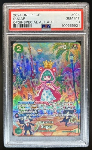 2023 One Piece Kingdoms of Intrigue Sugar Super Rare Alt Art #OP04-024 PSA 10