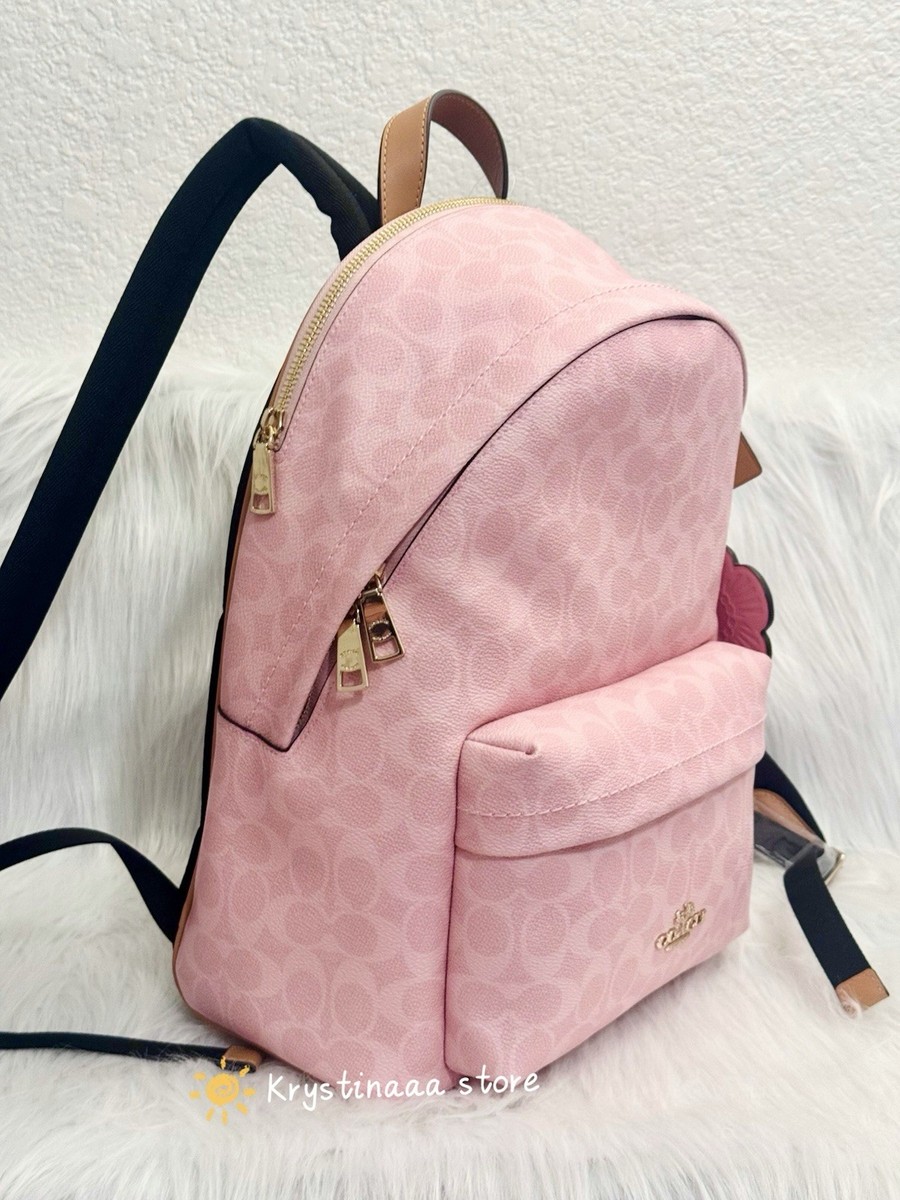 COACH Taylor Small Backpack In Signature Canvas With Charms  display picture 3