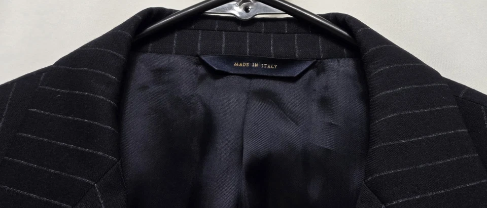 Para Hombres 43L Brooks Brothers Italia Azul Marino Tiza Rayas Franela Lana Cachemira  Foto 3 de 4