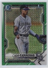 2021 Bowman Chrome Mega Box Green Mojo Refractor 48/99 Julio Carreras 0zg4