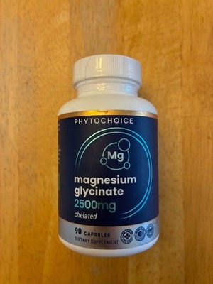 Phytochoice Chelated Magnesium Glycinate Supplement -  2500mg 90 Capsules