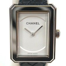 CHANEL Boyfriend Small Model H6401 Quartz Watch White Dial Leather Strap Ladies