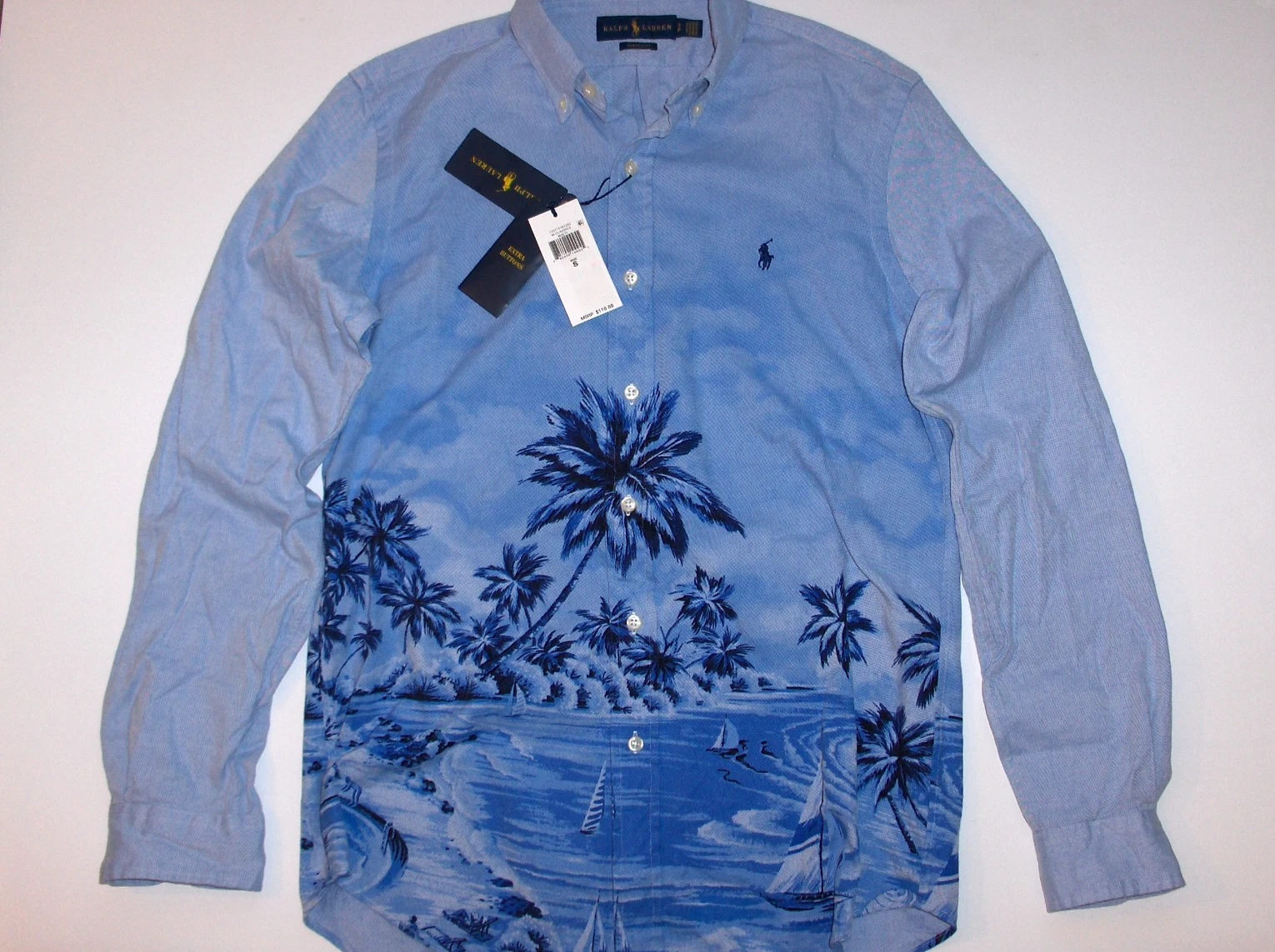 RALPH LAUREN Men's Pool Side Beach Palm Tree Sail Classic Fit Oxford Shirt, BLUE
Opens in a new wind