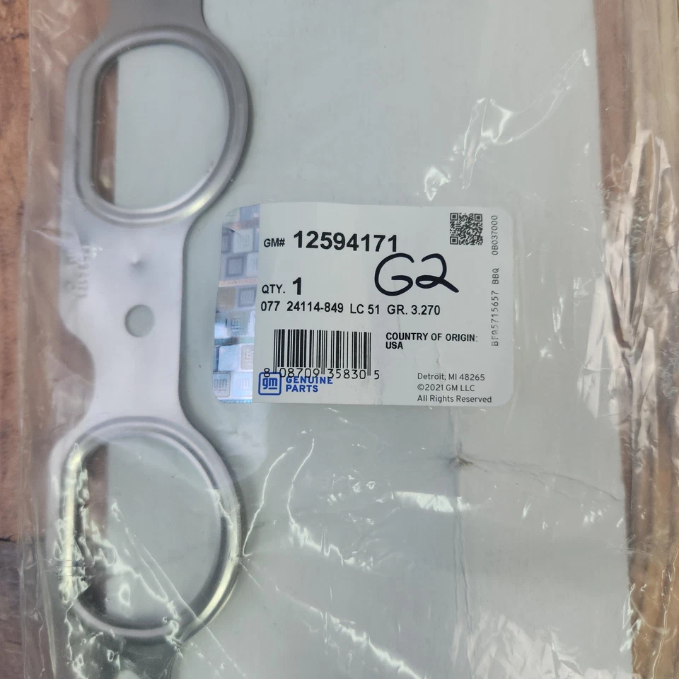 GM 12594171 2006-2013 C6 Chevrolet Corvette Metal Exhaust Manifold Gasket OEM - Image 2 of 4