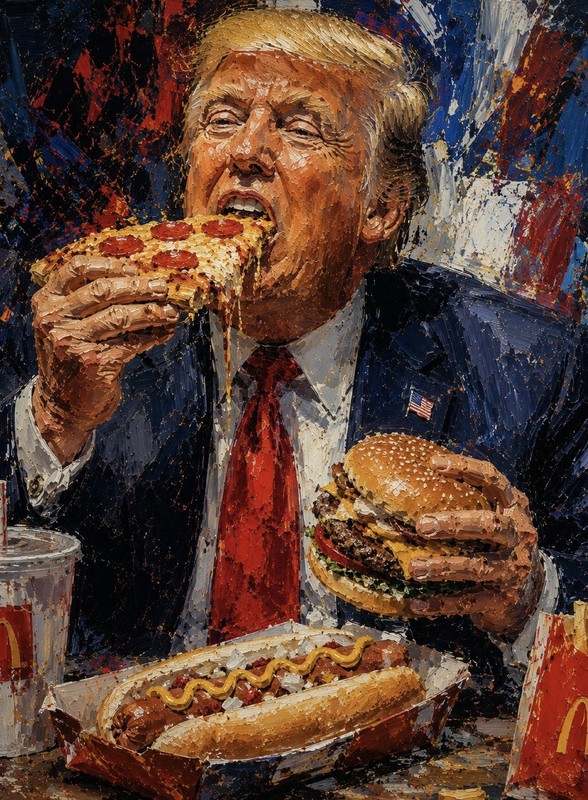 Donald Trump Art Card 1/1 Santiago Signed One Of a Kind