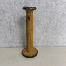 Antique Primitive Vintage Wood Textile Mill Yarn Thread Spool Clayton Bradford