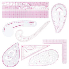 Clear Metric Sewing Ruler Set French Curve Pattern Ruler Kit for Beginners Tailo