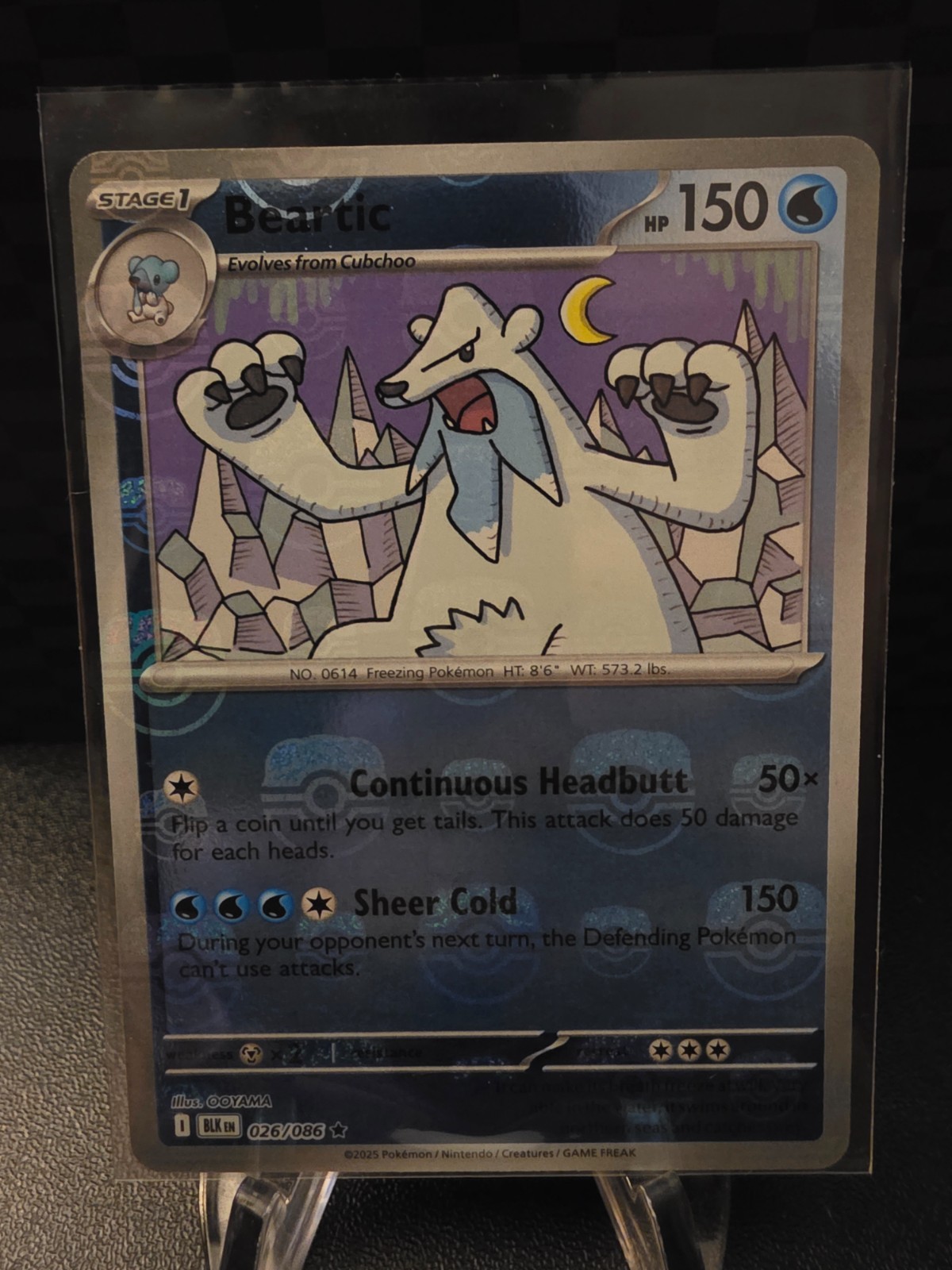 Beartic MASTER BALL Holo BLK EN 026/086 Black Bolt Pokemon Pack Fresh English