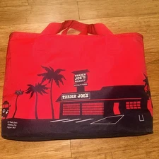 Red Trader Joe's Joes Insulated Tote Freezer Cooler Bag Market Shopper XL