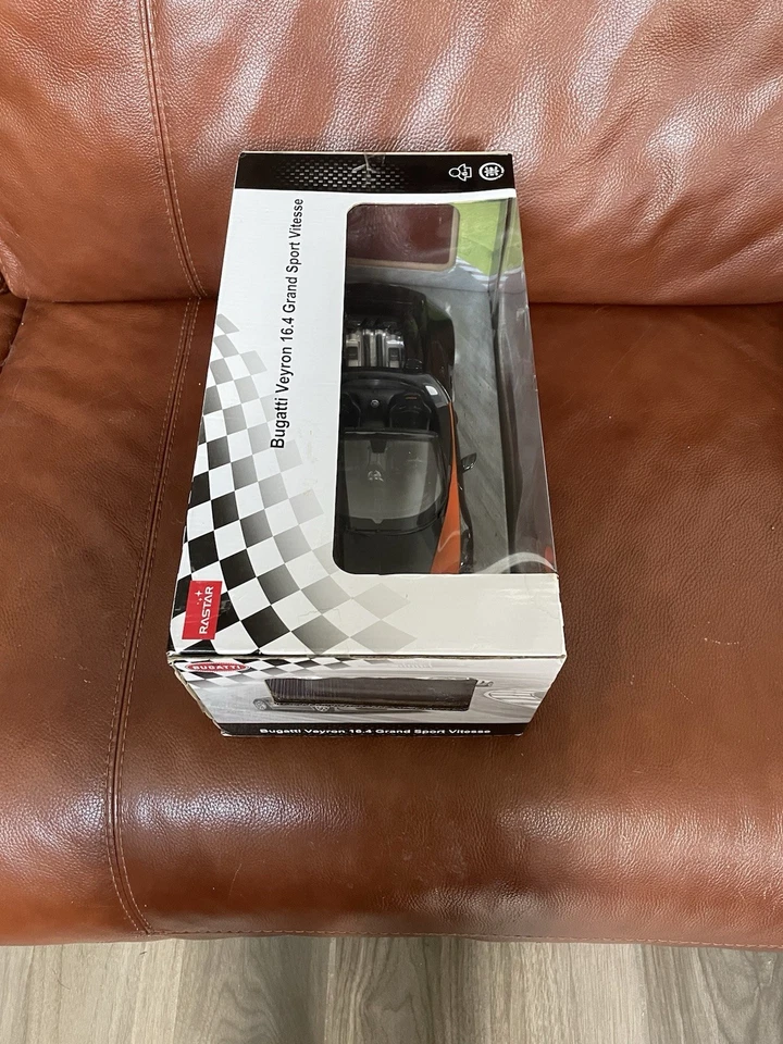 RC Bugatti Veyron Grand Sport Vitesse Licensed Model Car Black/Orange 1:14 NIB - Image 2 of 4