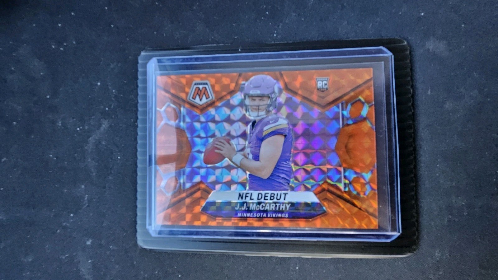 2024 Panini Mosaic - Rookies J.J. McCarthy #310 Orange Mosaic Prizm /199 (RC)