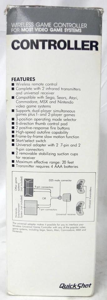 Vintage Quick Shot QS-127 Universal Wireless Set of 2 Video Game Controllers! - Image 4 of 4