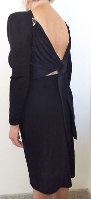 St. John Neiman-Marcus Bare Back Black Evening Dress (M, L)