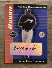 2001 Leaf Limited Adrian Hernandez #314 Rookie Auto 130/1000 RC New York Yankees