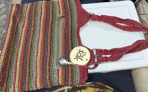 The Sak- Brand New W/ Tags- Gypsy Stripe Bag, Hand Crocheted - Picture 3 of 11