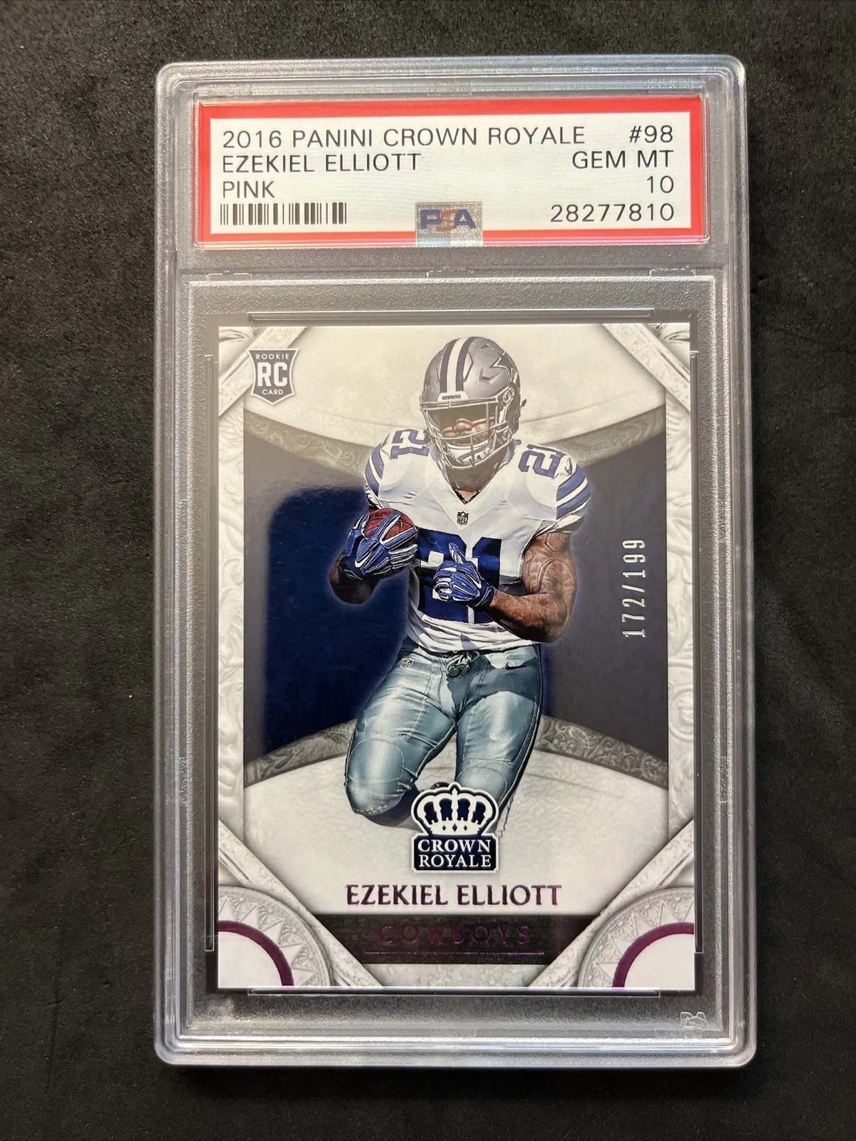 Ezekiel Elliott Panini Crown Royale #98 Pink