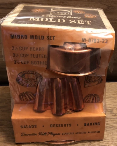 Vintage Jello Copper Tone Molds By Mirro Set Of Three - Wall Plaques
