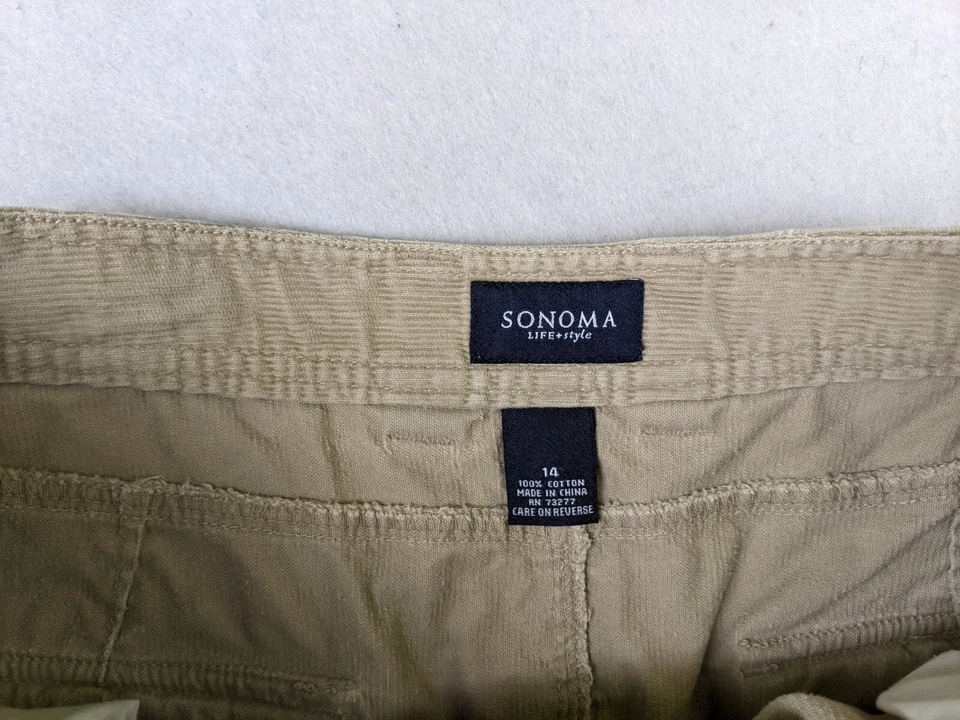 Mini lápiz falda para mujer Sonoma talla 14 beige pana Foto 4 de 4