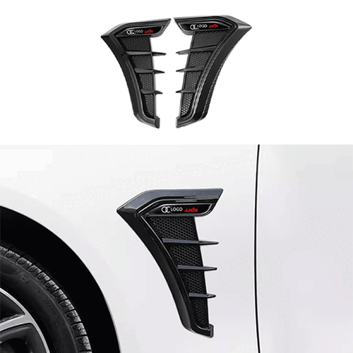 For Audi General Bright Black Air Flow Vent Side Fender Decor Sticker Trim 2pcs - Bild 9 von 10