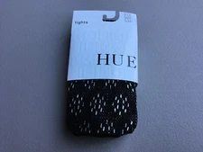 NWT Women’s HUE Clustered Dot Net Tights Italy S/M Black #911G