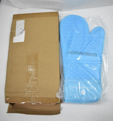 Cooks Essentials Silicone Oven Gloves Light Blue 2 Piece Set Kitchenware