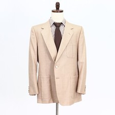 Lanvin 46L Beige Sport Coat Blazer Jacket Solid 2B Wool