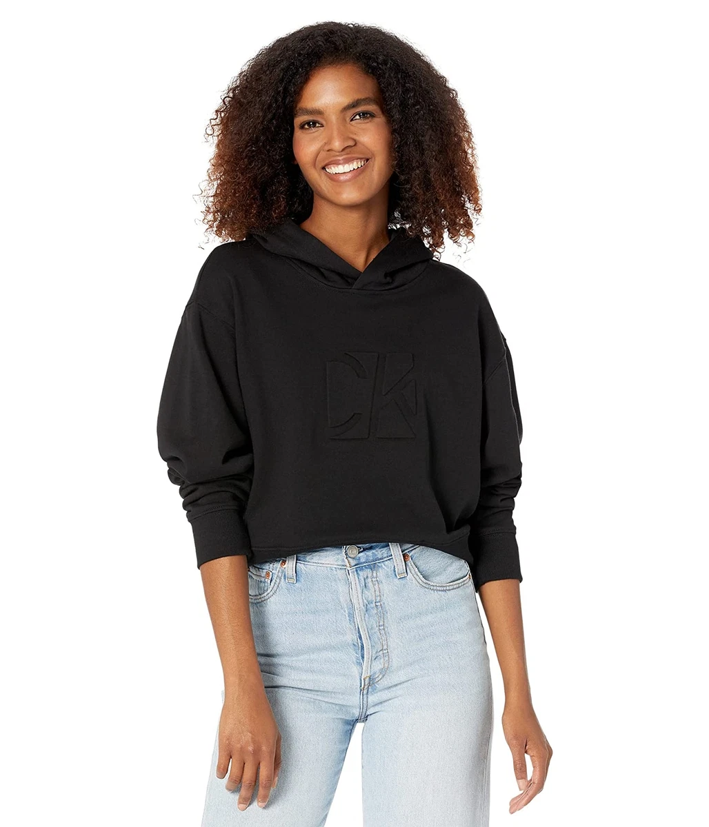 Woman s Hoodies Sweatshirts Calvin Klein Hoodie with Embossed