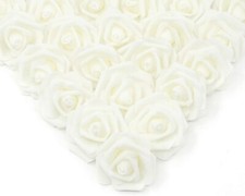 IPOPU Artificial Flowers Roses Heads, 100 Pcs Faux Flowers 100pcs Ivory