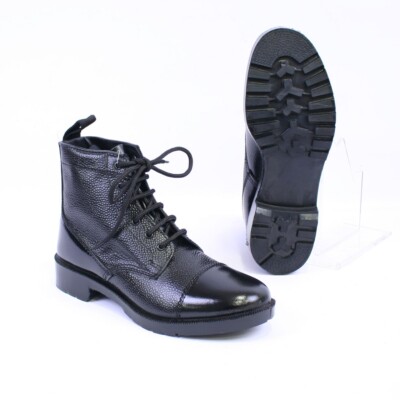 Dms Boots Rubber Soul Boots Replica Black Leather DMS Ammo Ankle