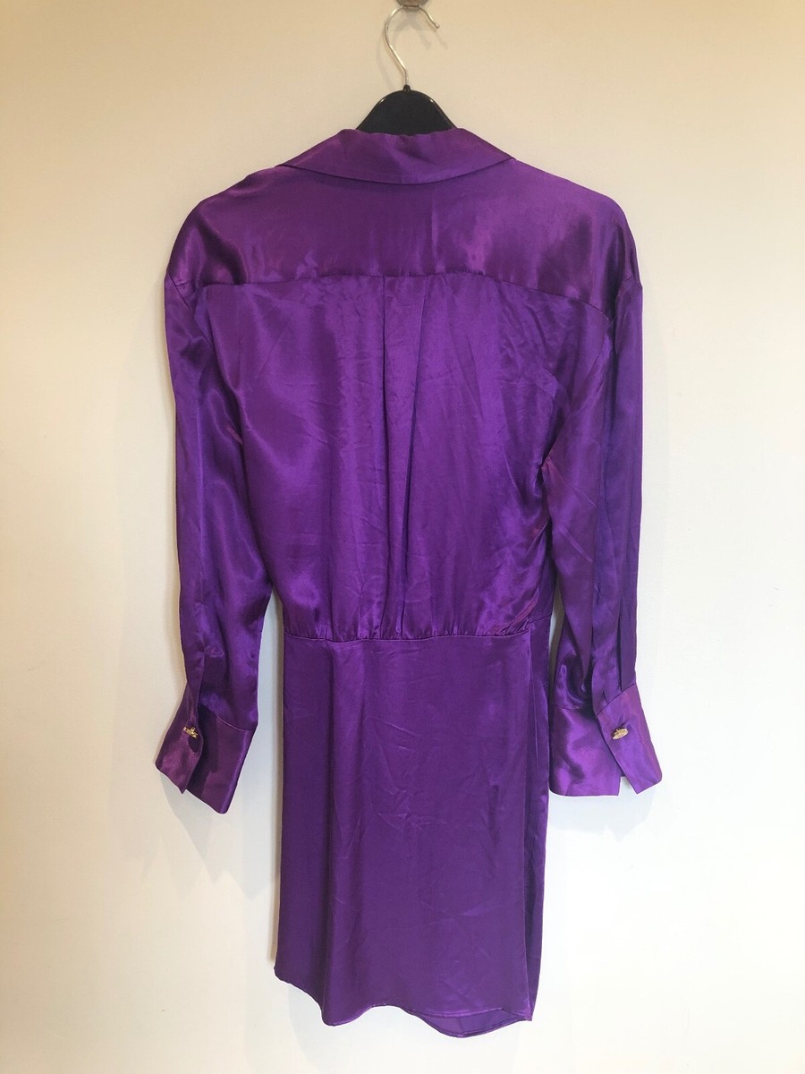 zara purple dress long sleeve Zara washed effect dress M (8-10) New
