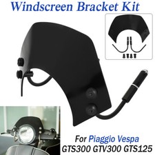 For Piaggio Vespa GTS125 GTS300 Windshield Windscreen Deflector with Bracket Kit